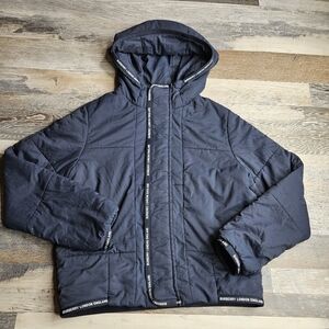 Burberry London Kid's Perry Padded Jacket Size 8 Navy Blue Zip Front